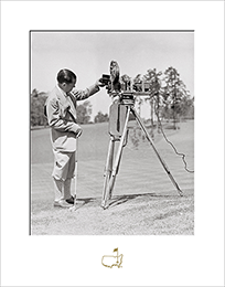 Bobby Jones Inspects Movie Camera, 1930s - Matted Version