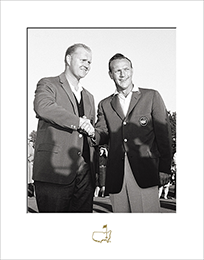 Jack Nicklaus and Arnold Palmer Shake Hands, 1963 - Matted Version