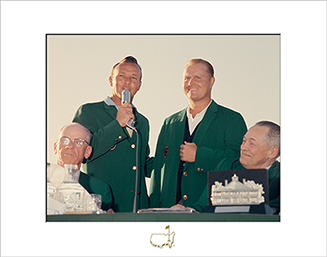 Arnold Palmer and Jack Nicklaus Green Jacket Ceremony, 1963 - Matted Version